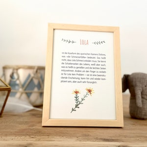 Namenskarte mit Bedeutung als Babygeschenk