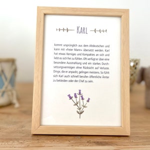 Namenskarte mit Bedeutung als Babygeschenk