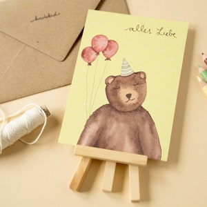 Glückwunschkarte mit Bär "Alles Liebe"