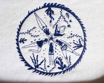 Archivo de diseño de bordado a máquina de círculos de natación para mujeres; Amigos de la salud mental