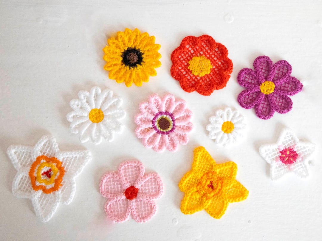 Delicate Floral FSL Embroidery Designs, 8 Flower FSL Designs - Etsy New ...