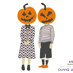 Pumpkin Head Kids Halloween Embroidery Design: Spooky Trick or Treat