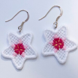 Hoya Bella Lace Earrings, Sustainably Made Floral Beauties, Sterling Silver, TENCEL image 9