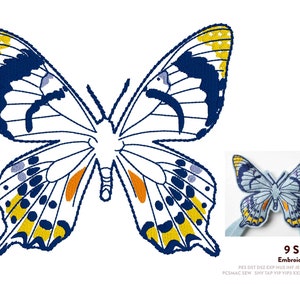 Butterfly Embroidery Design File, Embroidery Machine, DIY Project, 9 sizes, Instant Download