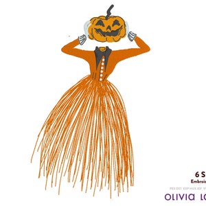 ハロウィーンマジック：パンプキンクイーンの刺繍デザインファイル