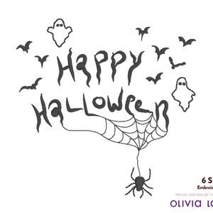 Happy Halloween Embroidery Design: Trick or Treat, Spooky Season, Bats and Ghosts