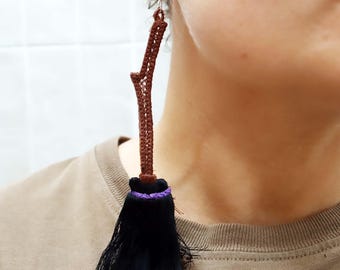 Witch’s Broom Earrings – Free Standing Lace (FSL) Embroidery Design