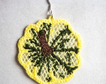Pumpkin Earrings – Autumn Free Standing Lace (FSL) Embroidery Design