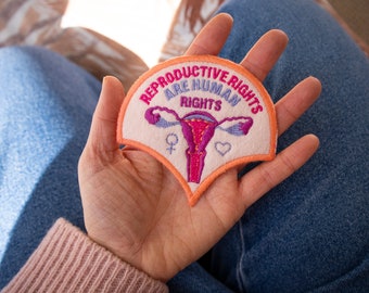 Feminist Uterus Patch, Reproductive Rights, Embroidered Applique