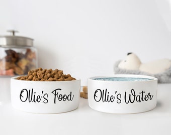 Personalized dog on sale bowl set