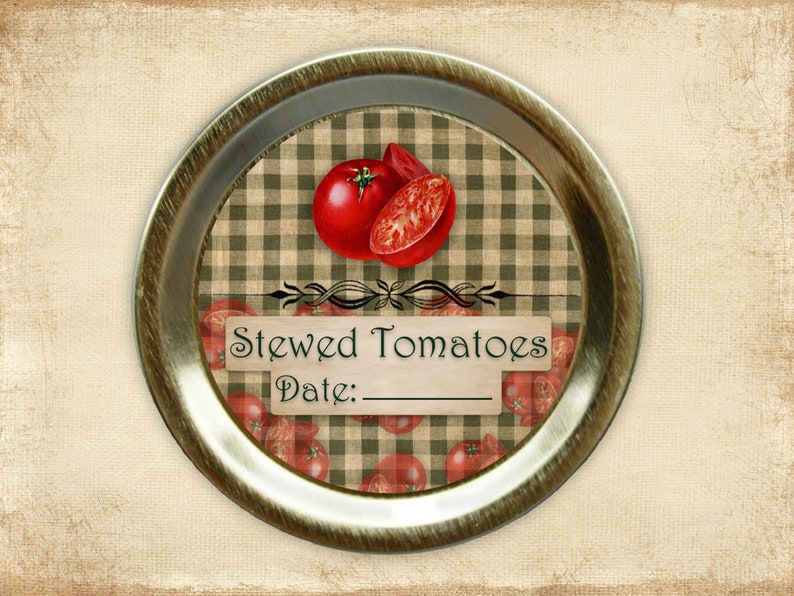 Canning Labels, Stewed Tomatoes, Labels, Mason Jar labels, Cooking labels, Jar labels, Stickers, Kitchen labels image 1