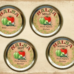 Canning Labels, Salsa Labels, Mason Jar labels, Cooking labels, Jar labels, Stickers, Kitchen labels, Personalized label, Custom Label