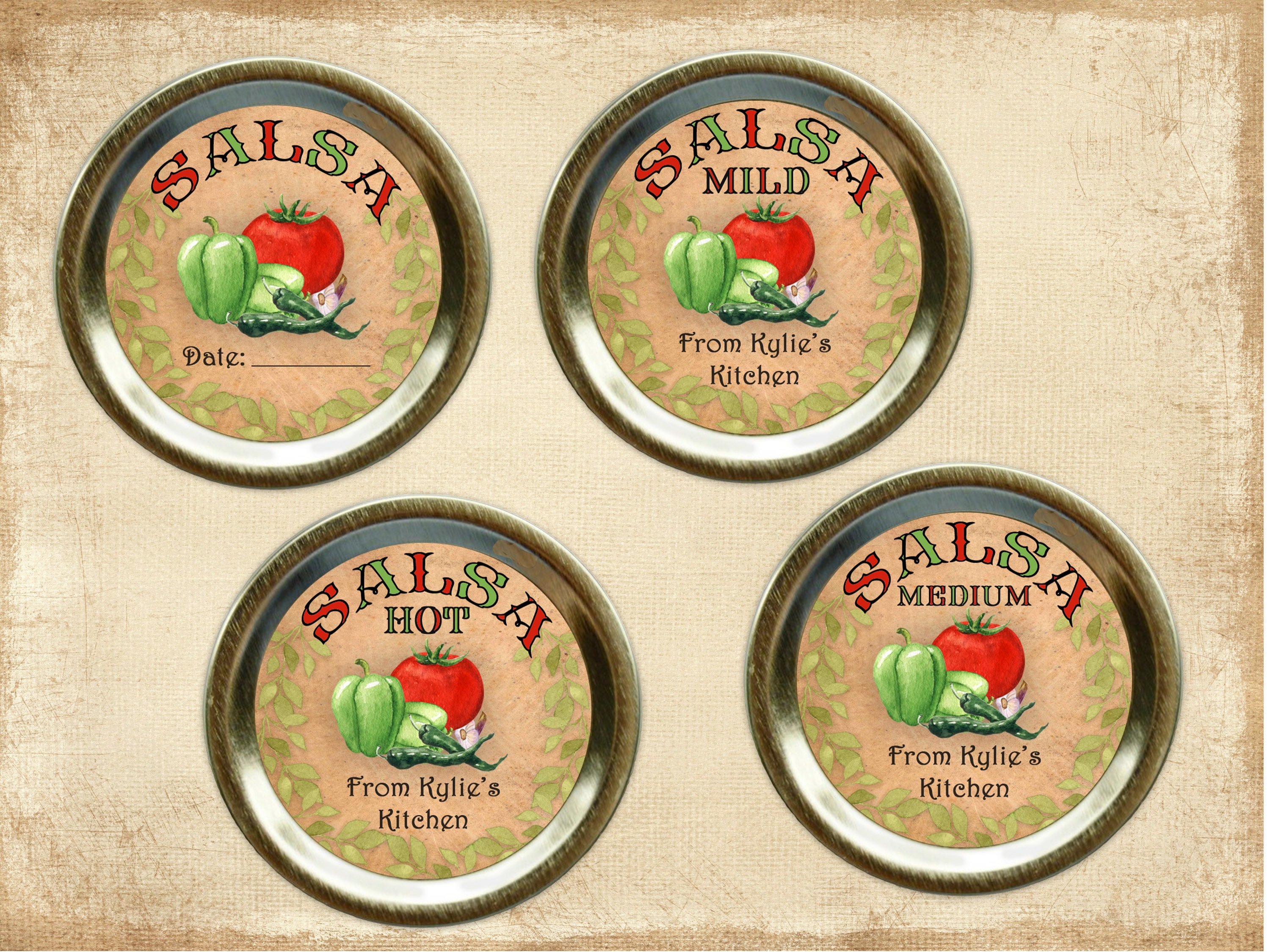 Canning Labels, Salsa Labels, Mason Jar Labels, Cooking Labels, Jar ...