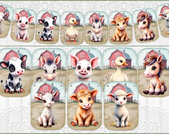 Kids Birthday Party Banner, Baby Farm Animals Banner, Baby Shower Farm Theme Banner, Two Sizes Available, Laminating Optional