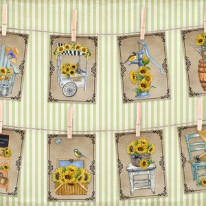 Sunflowers, Gardening, Atc Cards, Tags, Scrapbook Supplies, Junk Journaling, Card Making Supplies, Card Toppers