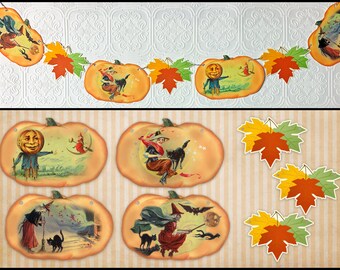 Vintage Style, Halloween Banner, Garland, Halloween Bunting, Retro Halloween, Party Decor