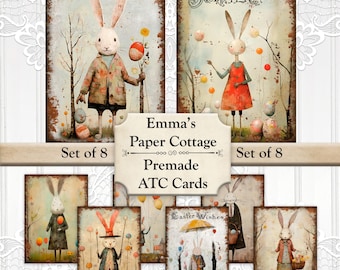 Primitive Style, Easter, Atc Cards, Tags, Scrapbook Supplies, Junk Journaling, Card Making Supplies, Easter Card Toppers