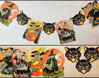 Vintage Style, Halloween Banner, Garland, Halloween Bunting, Retro Halloween, Party Decor