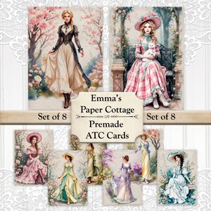 Vintage Style, Victorian Era Women, Atc Cards, Tags, Scrapbook Supplies, Junk Journaling, Card Making Supplies, Card Toppers