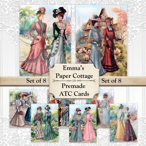 Vintage Style, Victorian Women, Atc Cards, Tags, Scrapbook Supplies, Junk Journaling, Card Toppers, Shabby Chic ATC