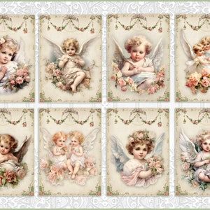 Vintage Style, Christmas, Atc Cards, Tags, Scrapbook Supplies, Junk Journaling, Card Making Supplies, Baby Angels, Card Toppers