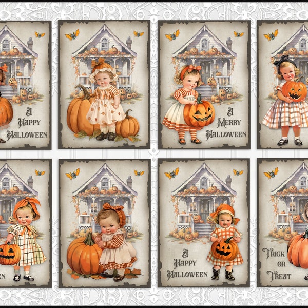 Vintage Style, Halloween, Atc Cards, Tags, Scrapbook Supplies, Junk Journaling, Card Making, Supplies