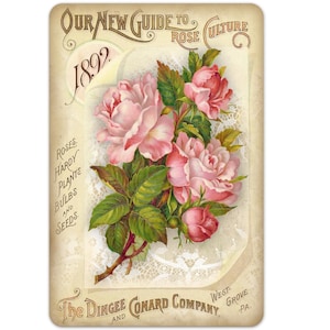 Vintage Style Ad Sign, Seed Catalog Sign, Floral Sign, Shabby Chic Decor, Metal Sign, Wreath Sign