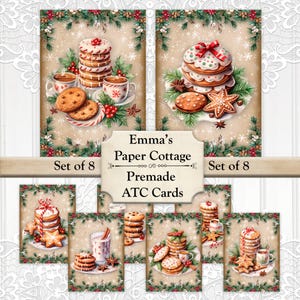 Christmas Cookies, Christmas, Atc Cards, Tags, Scrapbook Supplies, Junk Journaling, Card Toppers, Christmas ATC