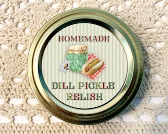 Canning Labels, Dill Pickle Relish, Mason Jar labels, Cooking labels, Jar labels, Stickers, Kitchen labels