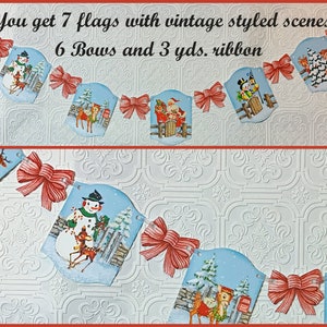 Traditional Style, Christmas Banner, Garland, Christmas Decor, Christmas Party Decorations, Christmas Bunting