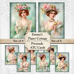 Vintage Style, Victorian Era Women, Atc Cards, Tags, Scrapbook Supplies, Junk Journaling, Card Making Supplies, Card Toppers