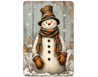 Snowman Christmas Sign, Metal Sign, Christmas Decor, Country Christmas, Wall Sign, Snowman Decor, Christmas Decor, Wreath Making Sign