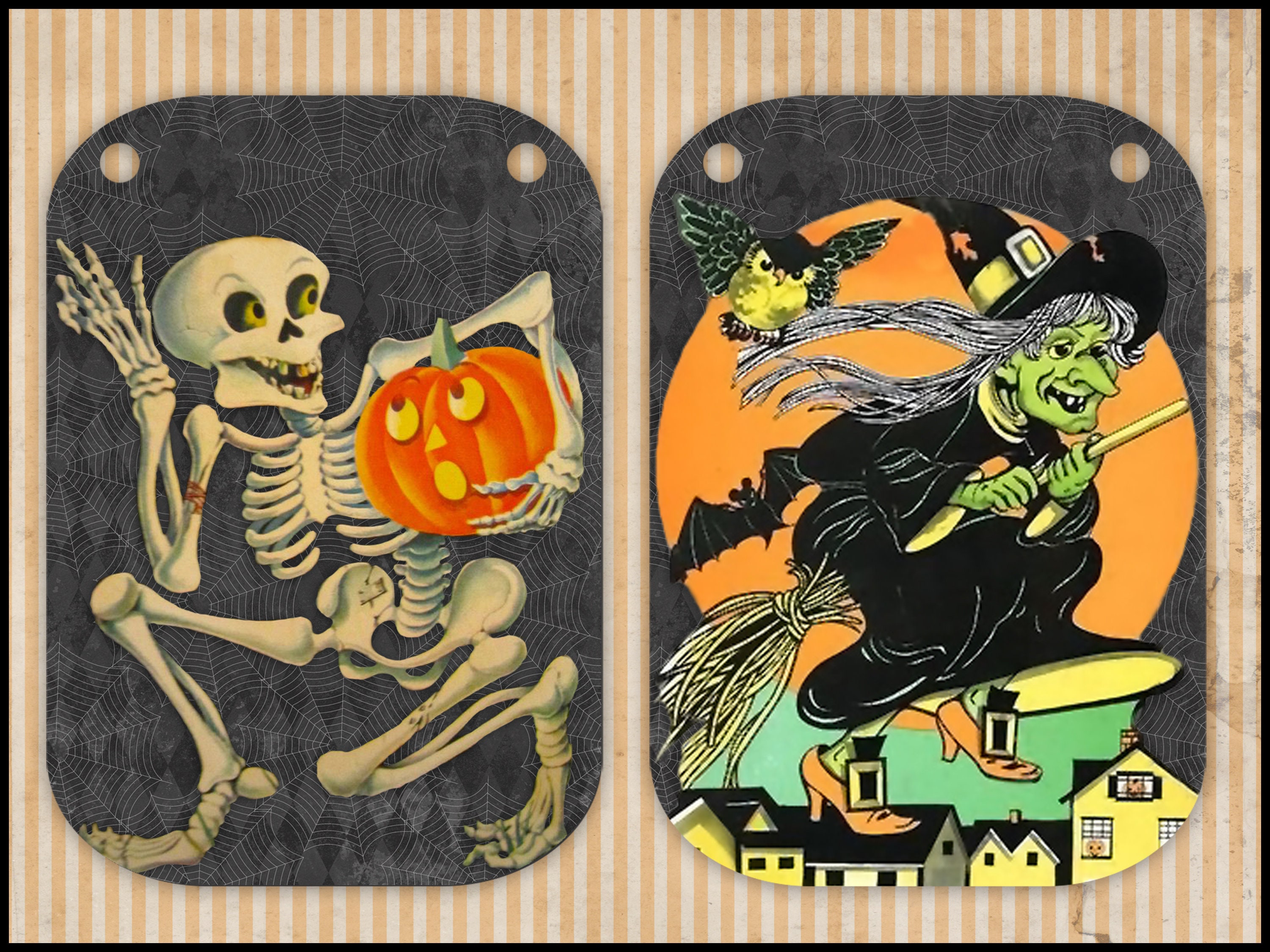 Vintage Halloween Banner - 17-teilige Kürbis Wimpelkette | Deko Für Party, Zuhause & Büro