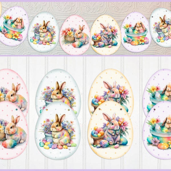 Easter Banner, Garland, Easter Bunting, Party Decor, Easter Eggs, Bunnies