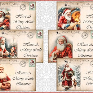 Santa Post Cards, Christmas Post Cards, Note Cards, Greeting Cards