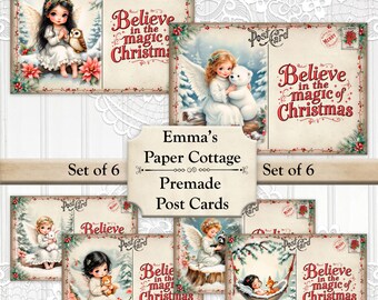 Angel Christmas Postcards, Christmas Baby Angels, Christmas Greeting Cards