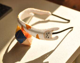 Cute Long Cat Headband, Personalized Felt Animal Hair Clip Gift,Quirky Cute Animal Jewelry
