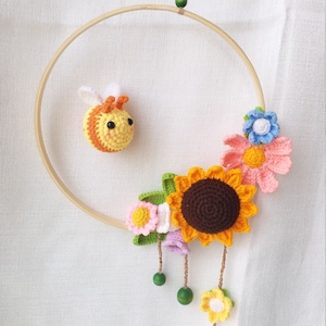Baby mobile , Crib mobile，Nursery mobile，Crochet mobile Baby mobile flower，Baby mobile girl ，Baby gift，Baby mobile jungle