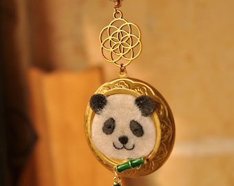 Panda accessory for bag,Bag Pendant,Animal Pendant,Panda Deco locket,Keepsake Bag Chain,Bag Charm,Keepsake Photo,birthday gift