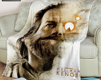 Obi-Wan Kenobi Blanket, Personalized with custom name for Birthday Party, Fan Gift, design 4