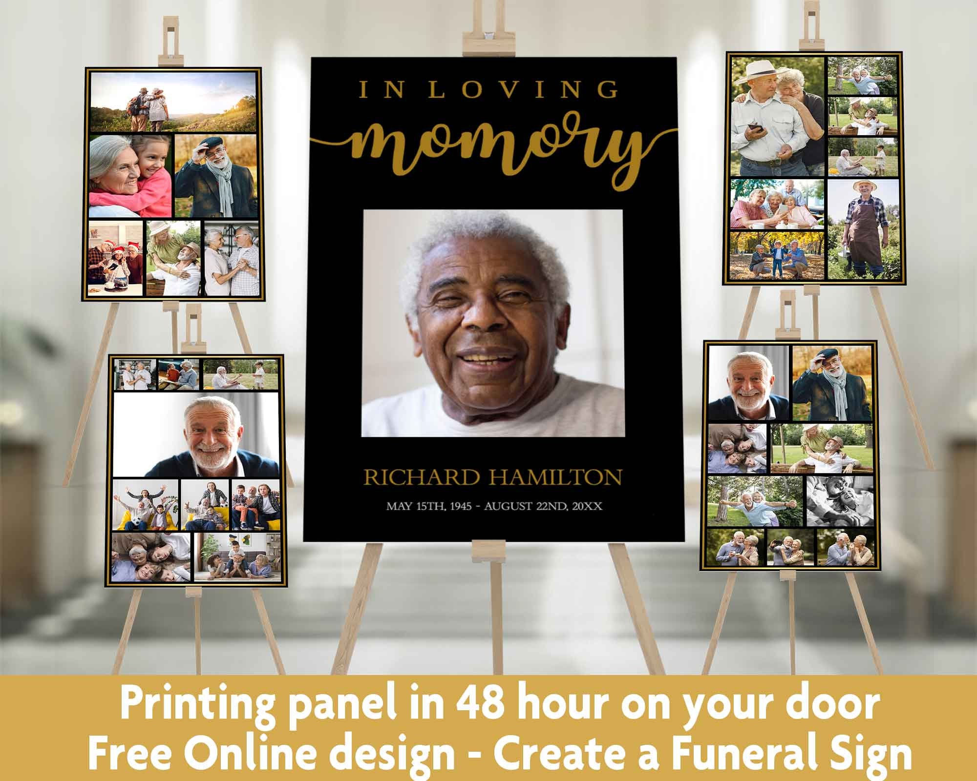 Funeral Poster Collage Design Funeral Sign Etsy