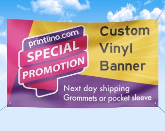 Custom Vinyl Banner | Vinyl Banner printing | full color Vinyl Banner Printing | Next Day Production | all size 4x16ft