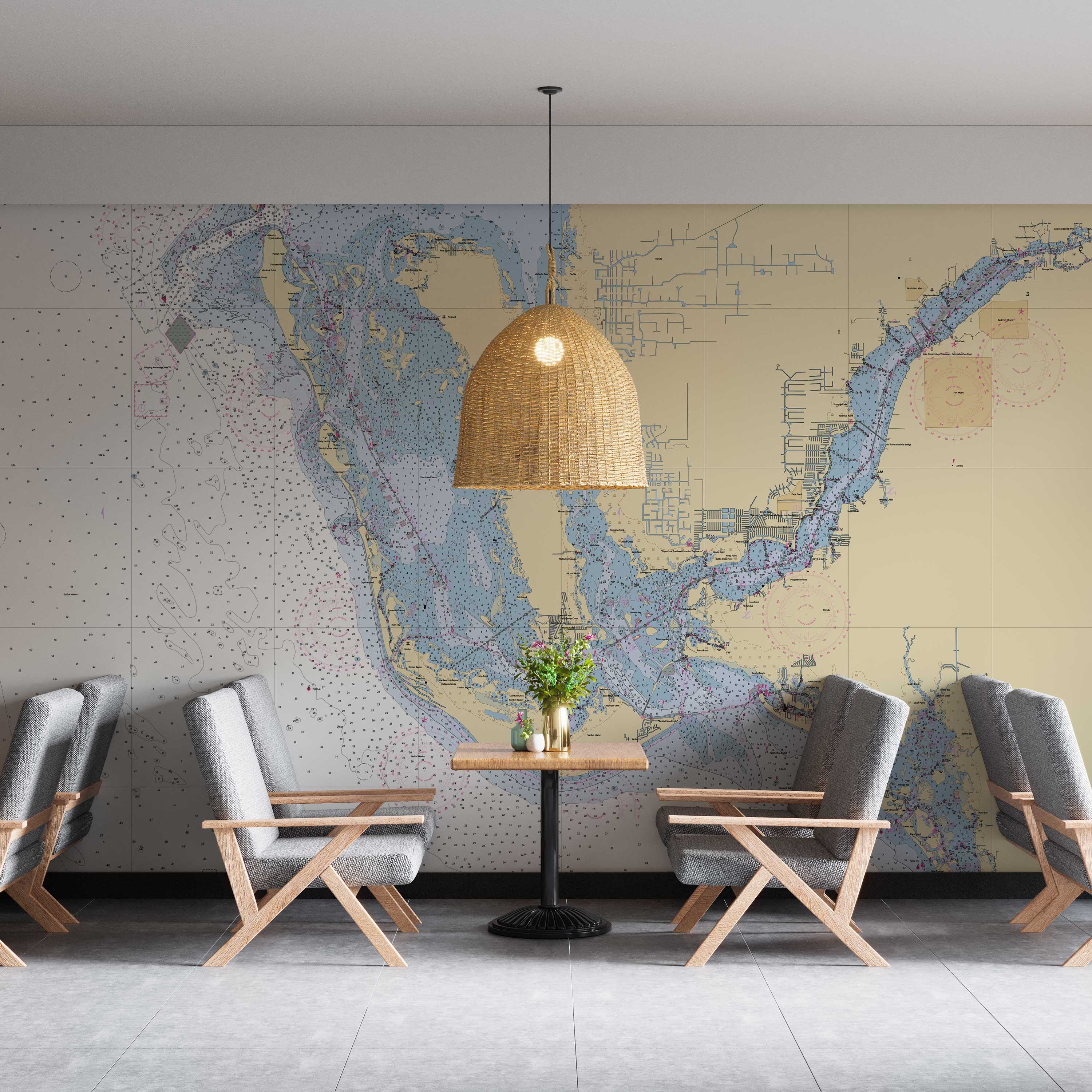 Nautical Chart Wallpaper Decorate Your Walls With - Etsy