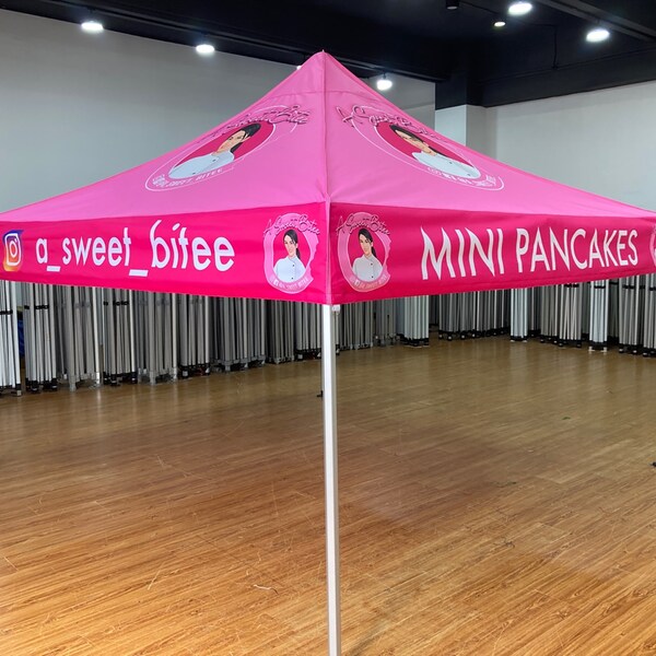 Custom canopy tent with logo, fast turnaround, Event Tent with full color print roof, Package with Aluminium frame, Side Wall, Backwall