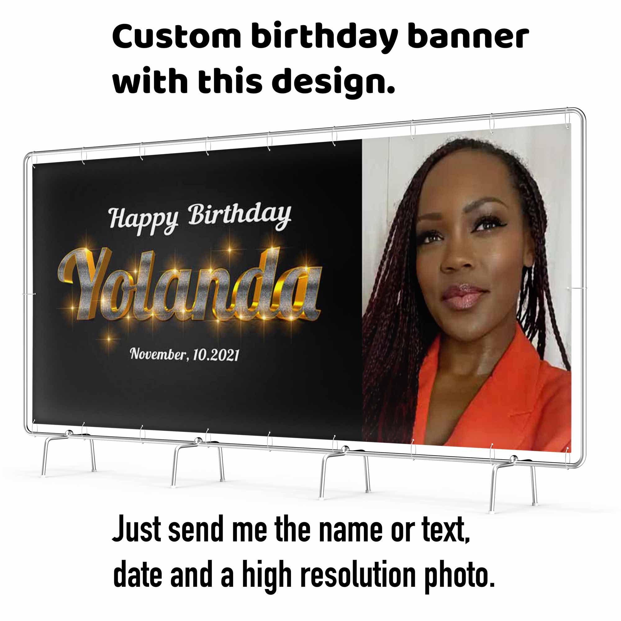 Custom Happy Birthday Banner Personalized Birthday Banner Etsy