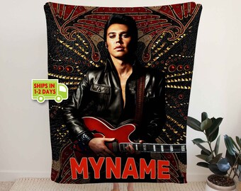 Elvis Movie Poster blanket personalized with your name custom print fleece blanket or sherpa blanket