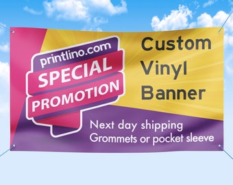 Custom Vinyl Banner | Vinyl Banner printing | full color Vinyl Banner Printing | Next Day Production | all size like 3x5ft