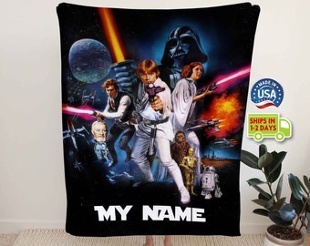 Star Wars movie blanket personalized with Your Name Custom print