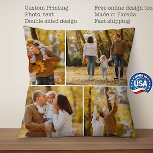 Customizable Collage Pillow Case | Personalized Photo Print Cushion Cover | Personalised Photo Cushion | Double-Sided printed