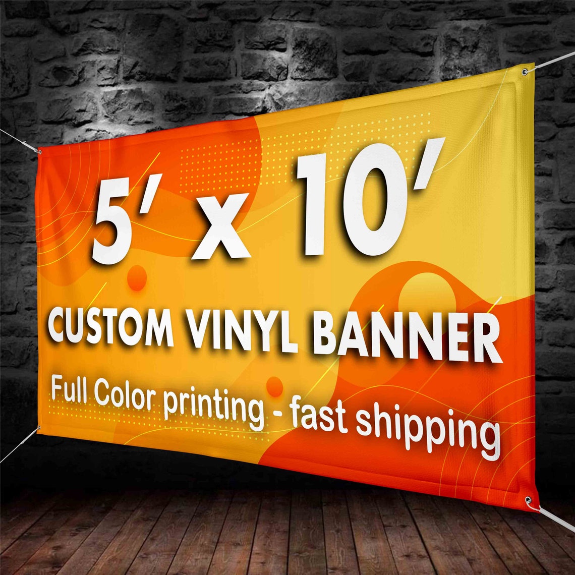 5x10 Custom Banners Vinyl Banner Printing 13oz Full Etsy